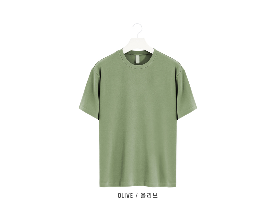 반팔 티셔츠 카키 색상 이미지-S1L49