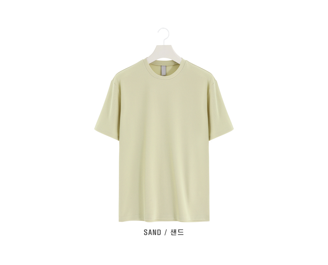 반팔 티셔츠 아이보리 색상 이미지-S1L44