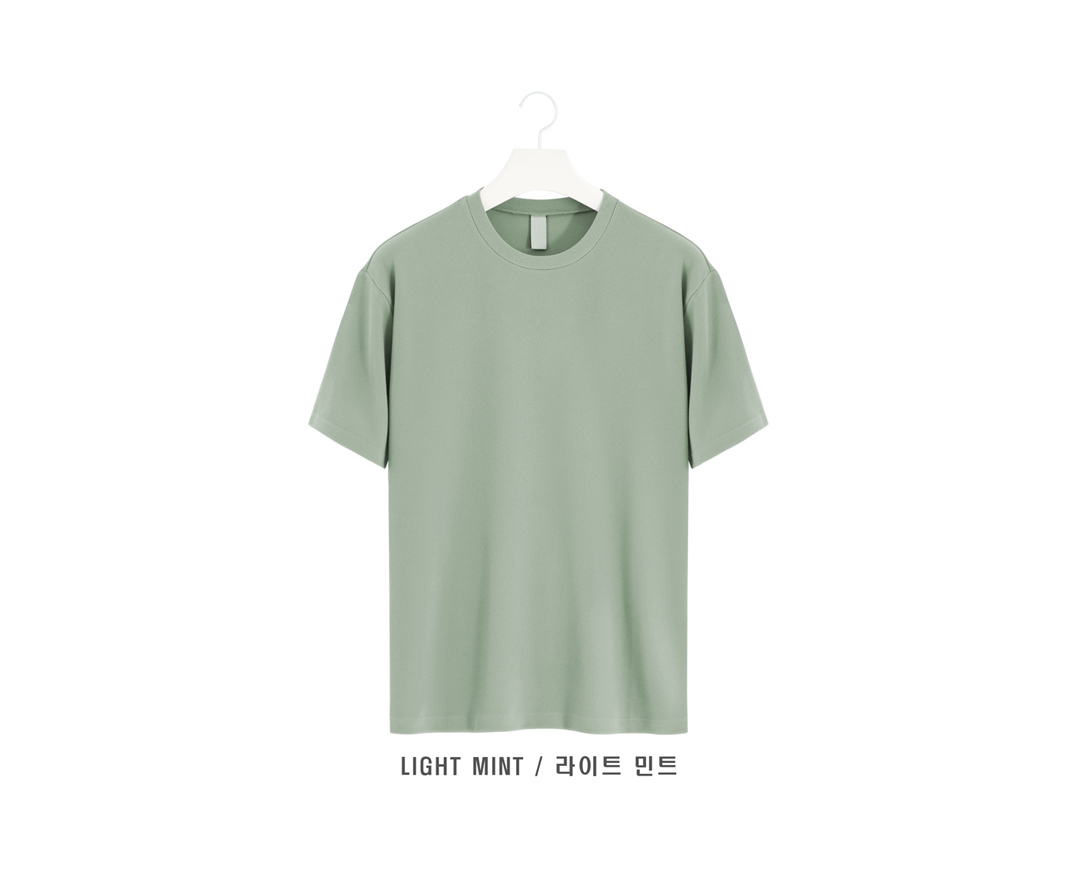 반팔 티셔츠 민트 색상 이미지-S1L43