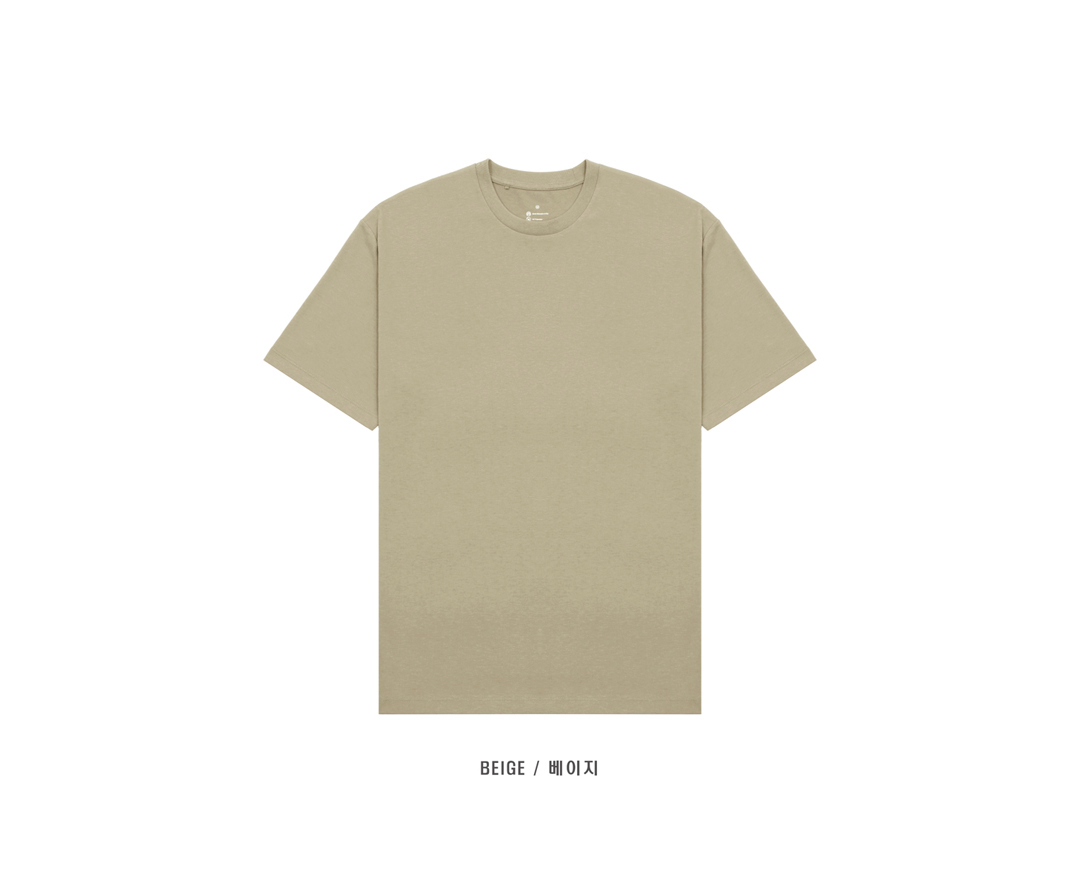 반팔 티셔츠 아이보리 색상 이미지-S1L34