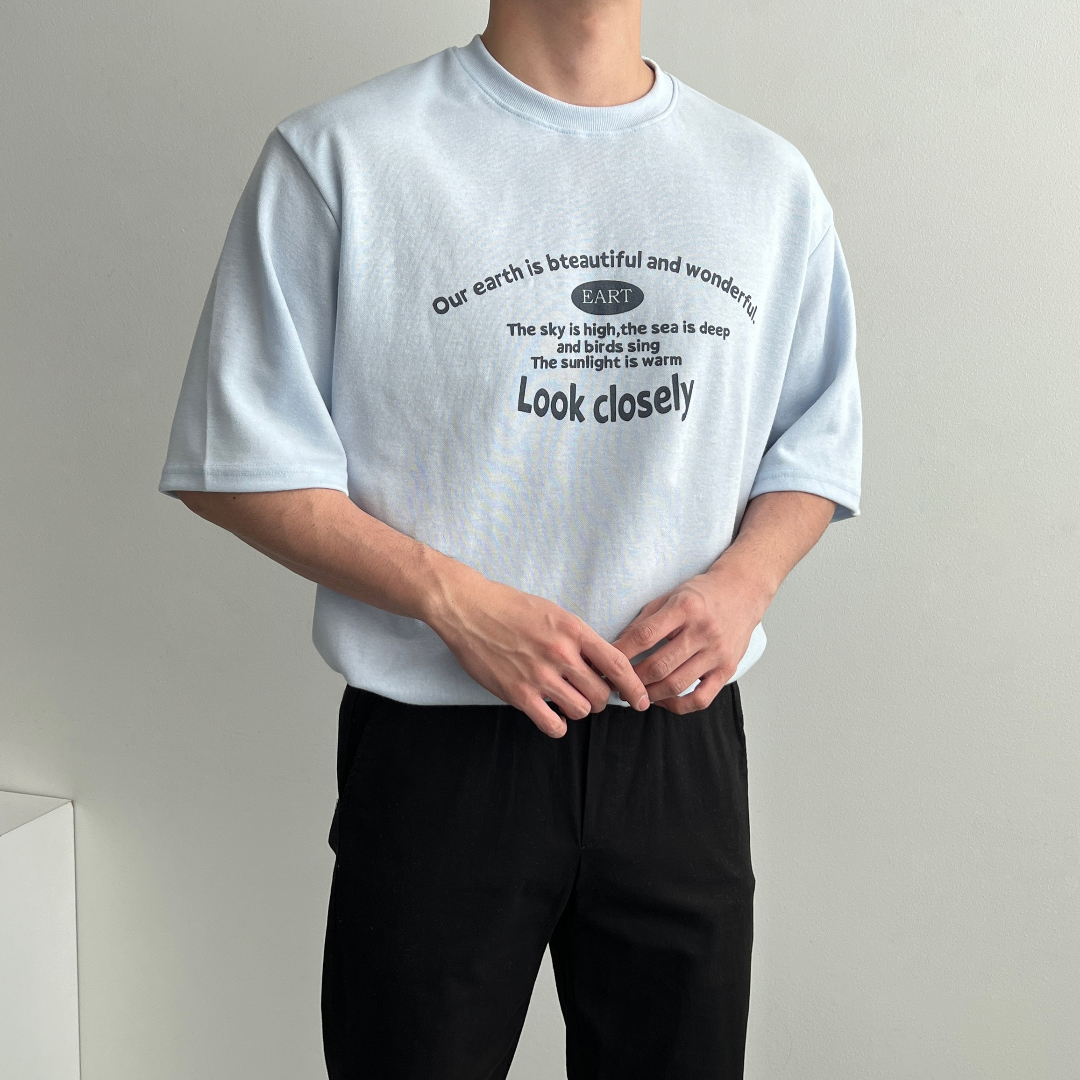 반팔 티셔츠 모델 착용 이미지-S1L7