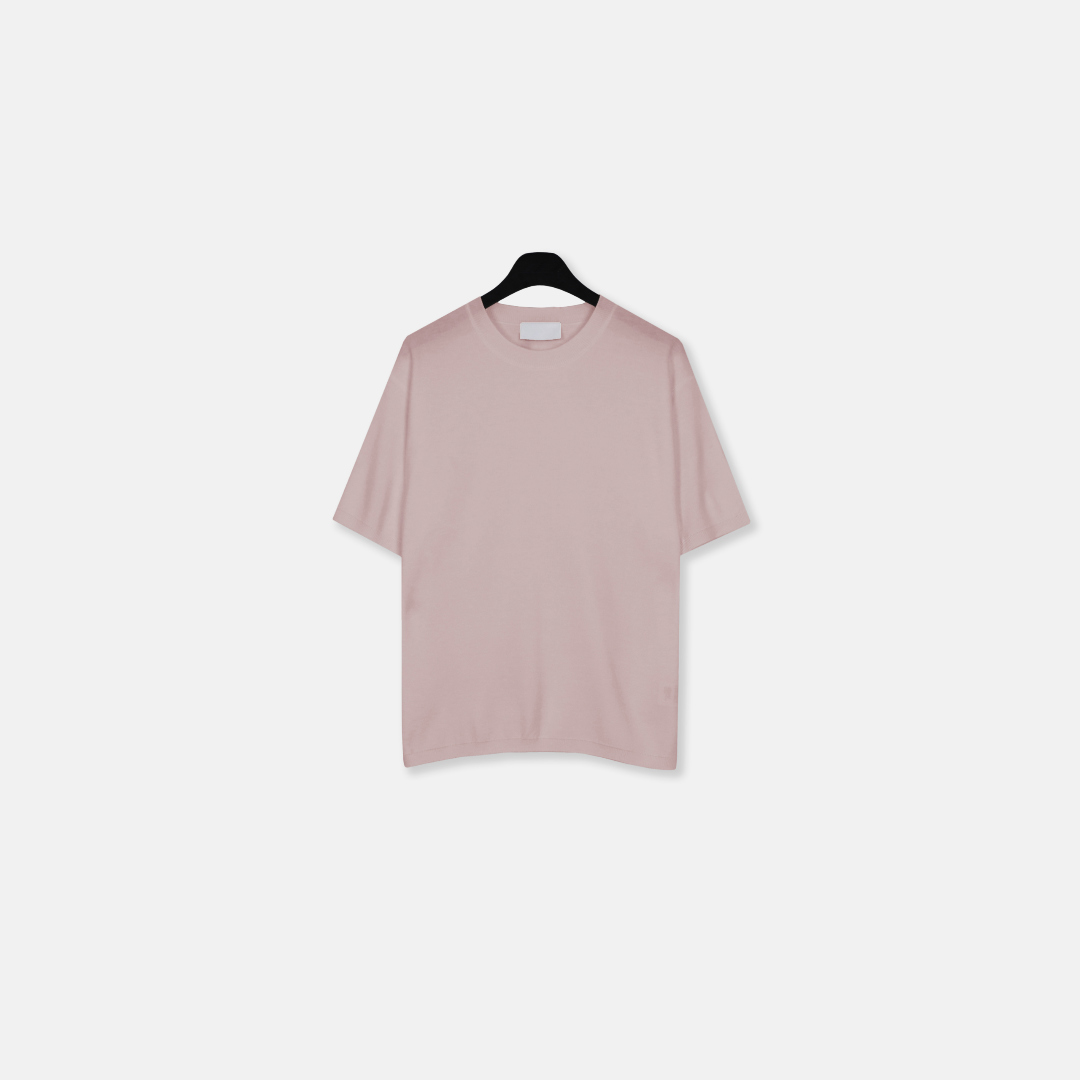 반팔 티셔츠 베이비핑크 색상 이미지-S1L33