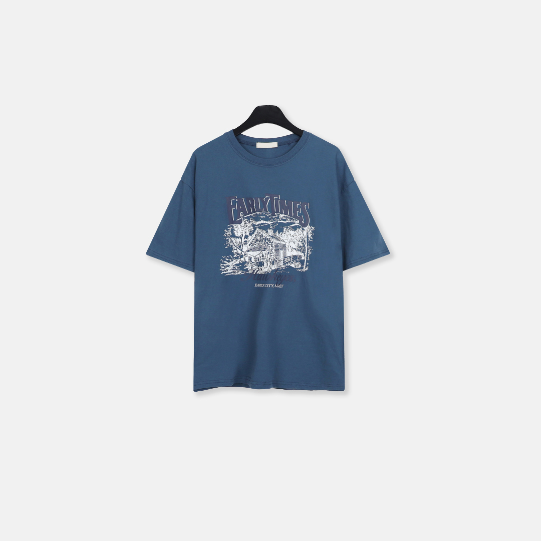 반팔 티셔츠 네이비블루 색상 이미지-S1L20