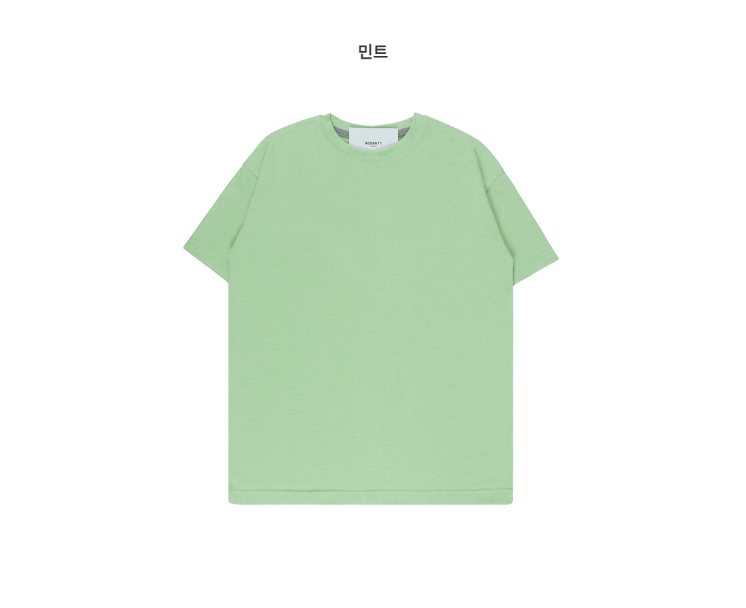 반팔 티셔츠 민트 색상 이미지-S1L74