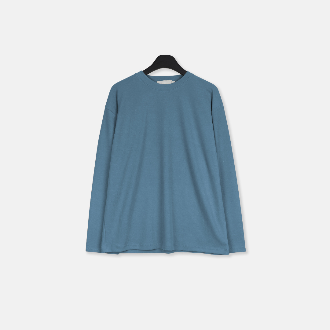 긴팔 티셔츠 딥블루 색상 이미지-S21L84