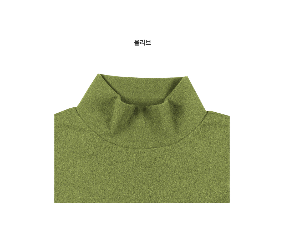 긴팔 티셔츠 올리브 색상 이미지-S16L7