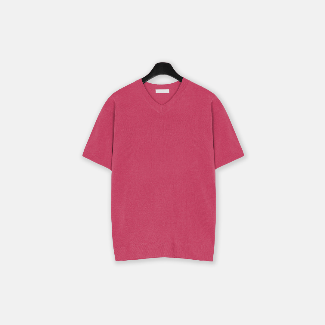 반팔 티셔츠 핑크 색상 이미지-S2L37